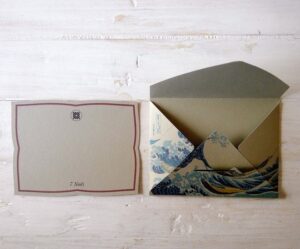 biglietto con busta - 7 nodi "l'onda di hokusai"