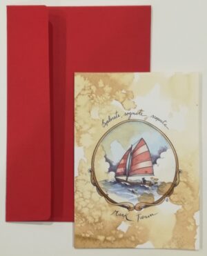 biglietto con busta "esplorate, sognate, scoprite"