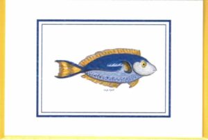 biglietto con busta zoodicarta "pesce giallo e blu"
