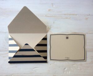 biglietto con busta - 7 nodi "ancora rossa con righe blu"