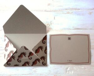 biglietto con busta - 7 nodi "ippocampi"