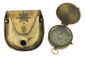 Compass with leather case