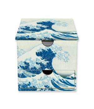 Katsushika Hokusai: The Great Wave Flame Tree Memo Box with Drawer