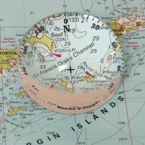 magnifier with compass rose