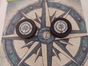 orecchini con perno imaginarium - rosa dei venti