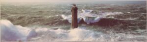 pannello "phare de nividic en mer d'iroise"
