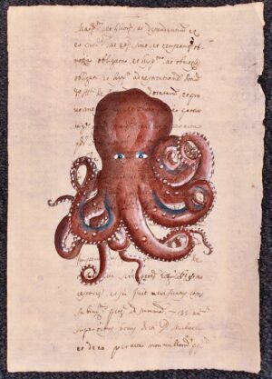 polpo su carta antica