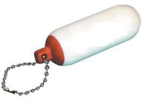 portachiavi galleggiante con parabordo allungato rosso e bianco