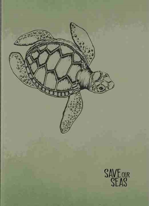 Large lined notebook "Save our seas - Turtle" (Serie Singer)