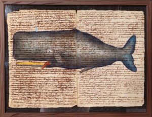 Quadro "Cetaceo su carta antica - Le Cachalot Cylindrique"