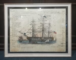 quadro "veliero su carta antica - minute representation of an american line-of-battle-ship"