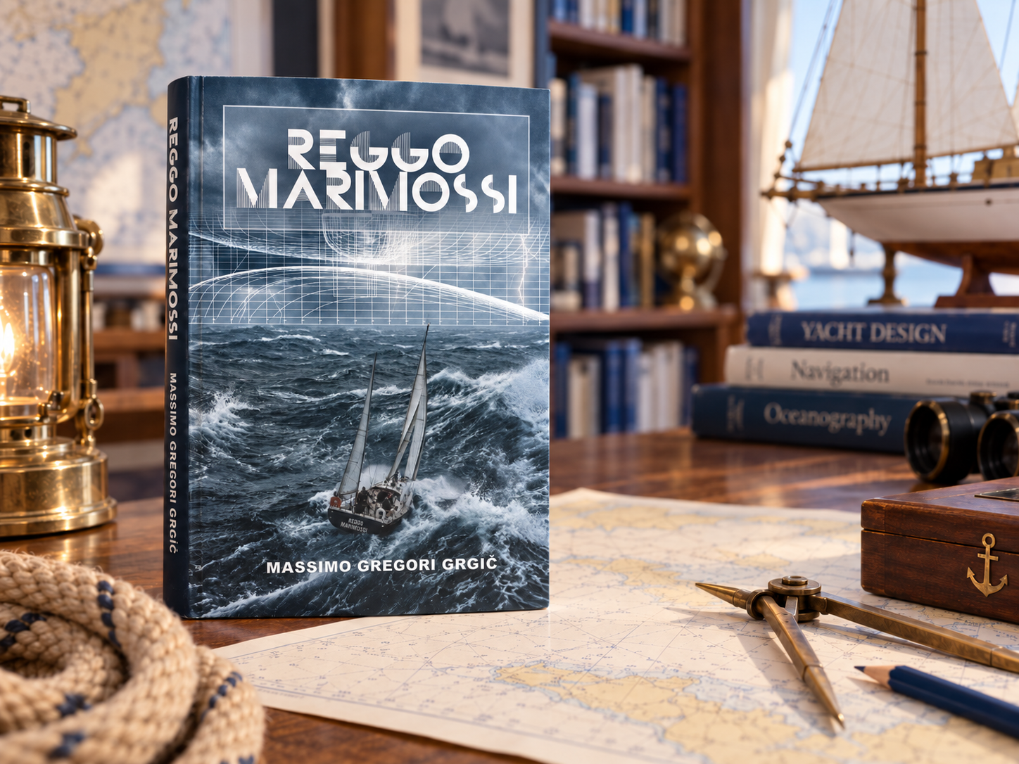 Copertina di Reggomarimossi di Massimo Gregori Grgič tra carte e strumenti nautici
