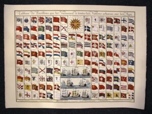 tableau des pavillons que les vaisseaux de toutes les nations arborent sur les mers