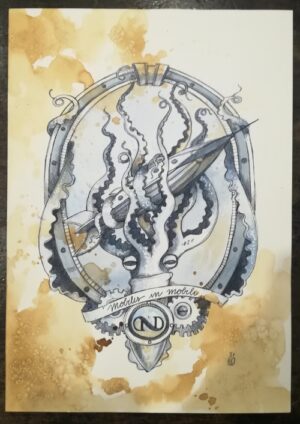 tecnica mista "ventimila leghe sotto i mari" grande