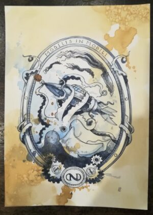 tecnica mista "ventimila leghe sotto i mari" grande