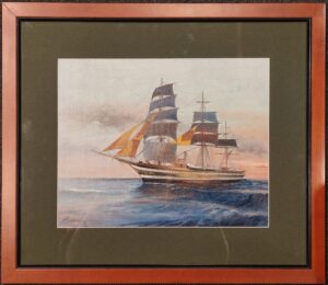Olio su tela "Vespucci, ultimo raggio di sole"